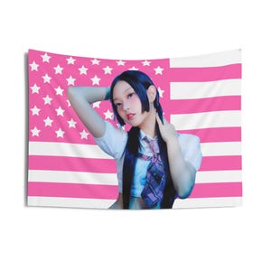 Njz Haerin Cute Pink American Flag, Njz Concert Banner, Njz Kpop Flag, Njz Supernatural, Njz 2025
