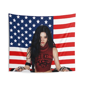 Aespa Ningning American Flag Tapestry: Kpop Idol Banner, Dirty Work