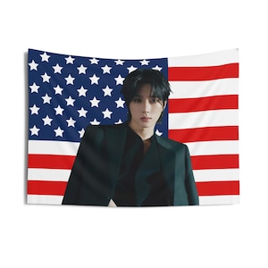 Beomgyu Magazine Photoshoot American Flag, Txt Concert Banner, Txt Kpop Flag, Txt Sanctuary, Txt Act Promise 2025