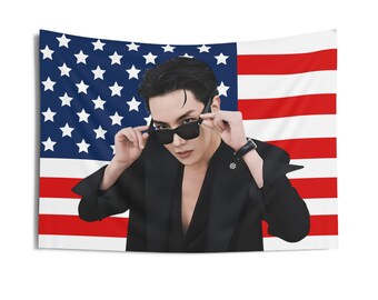 BTS  IMAGE FLAG ［V］ KPOP FLAG] BTS V TAEHYUNG American Flag Wall Tapestry Army