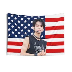Yeonjun Sleeveless American Flag, Txt Concert Banner, Txt Kpop Flag, Txt Santuary, Txt 2025