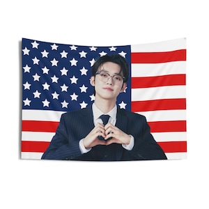 Yeonjun in Suit American Flag, Txt Concert Banner, Txt Kpop Flag, Txt Santuary, Txt 2025
