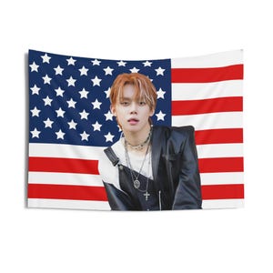 Yeonjun Orange Hair American Flag, Txt Concert Banner, Txt Kpop Flag, Txt Santuary, Txt 2025