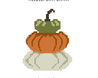 Stacked Fall Pumpkins Needlepoint Chart PDF, Autumn Pumpkin Pattern, Digital Download, Harvest Stitch Design, Counted Canvas Decor