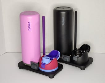 Water Bottle Drying Rack for Owala FreeSip 24oz & 32oz - Compatible Cleaning Stand, Holder, and Accessories Organizer
