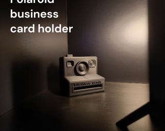 Porta biglietti da visita Polaroid – Accessorio da scrivania per fotocamera retrò / Regalo unico per fotografi e imprenditori