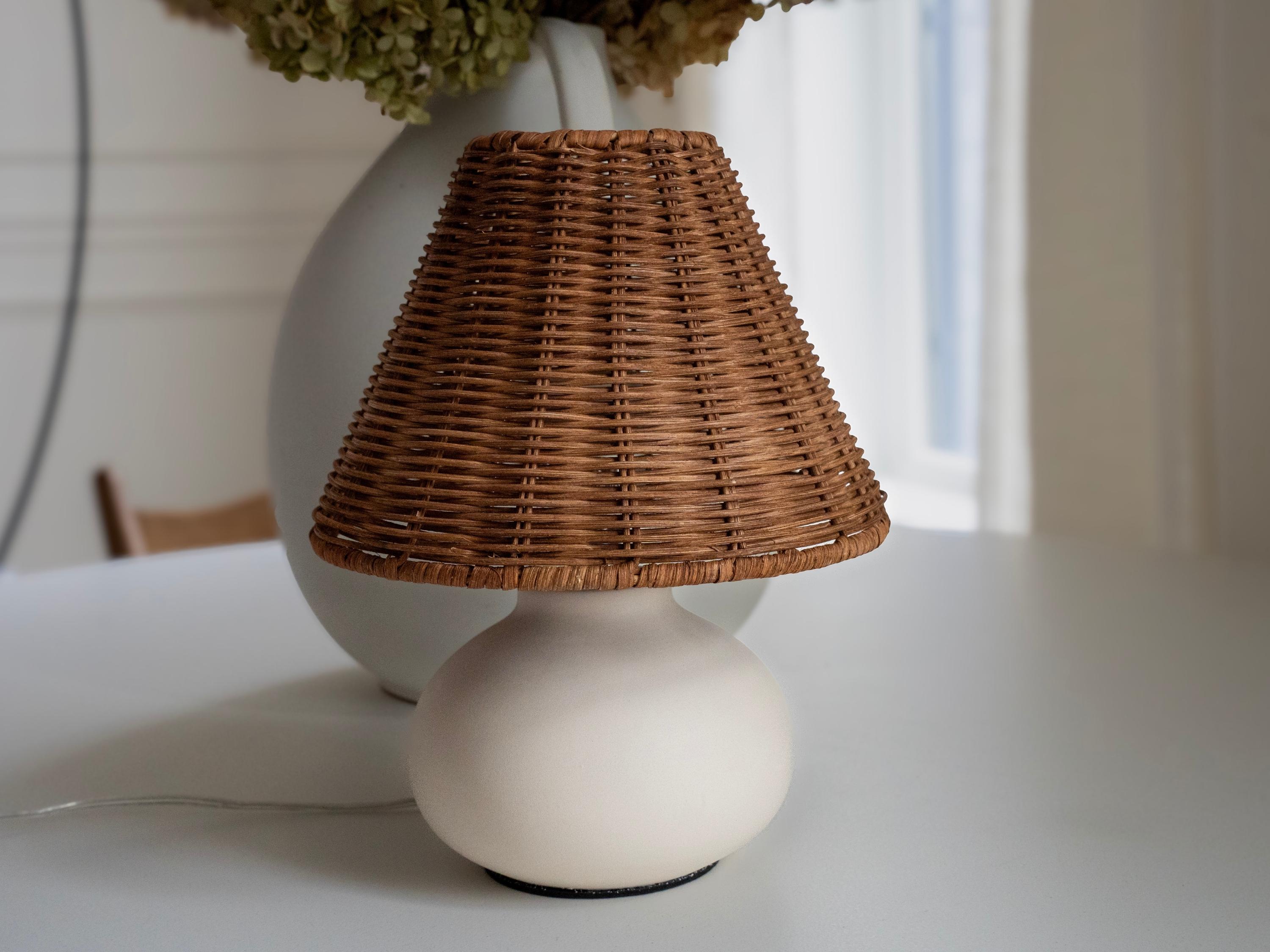 Conical Rattan Shade Traditional Wicker Lamp Cover Cone Rattan Lampshade,Woven Wicker Table ...
