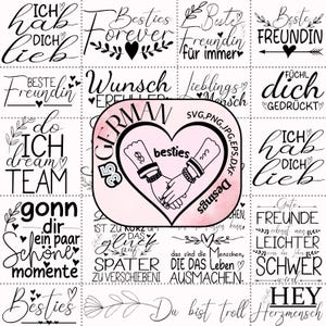 Duits beste vriend plotterbestand, beste vrienden Svg, Besties Svg, favoriet, vrouwelijke vriendschap, Bff Svg, Duitse citaten gezegden Svg, voor Cricut