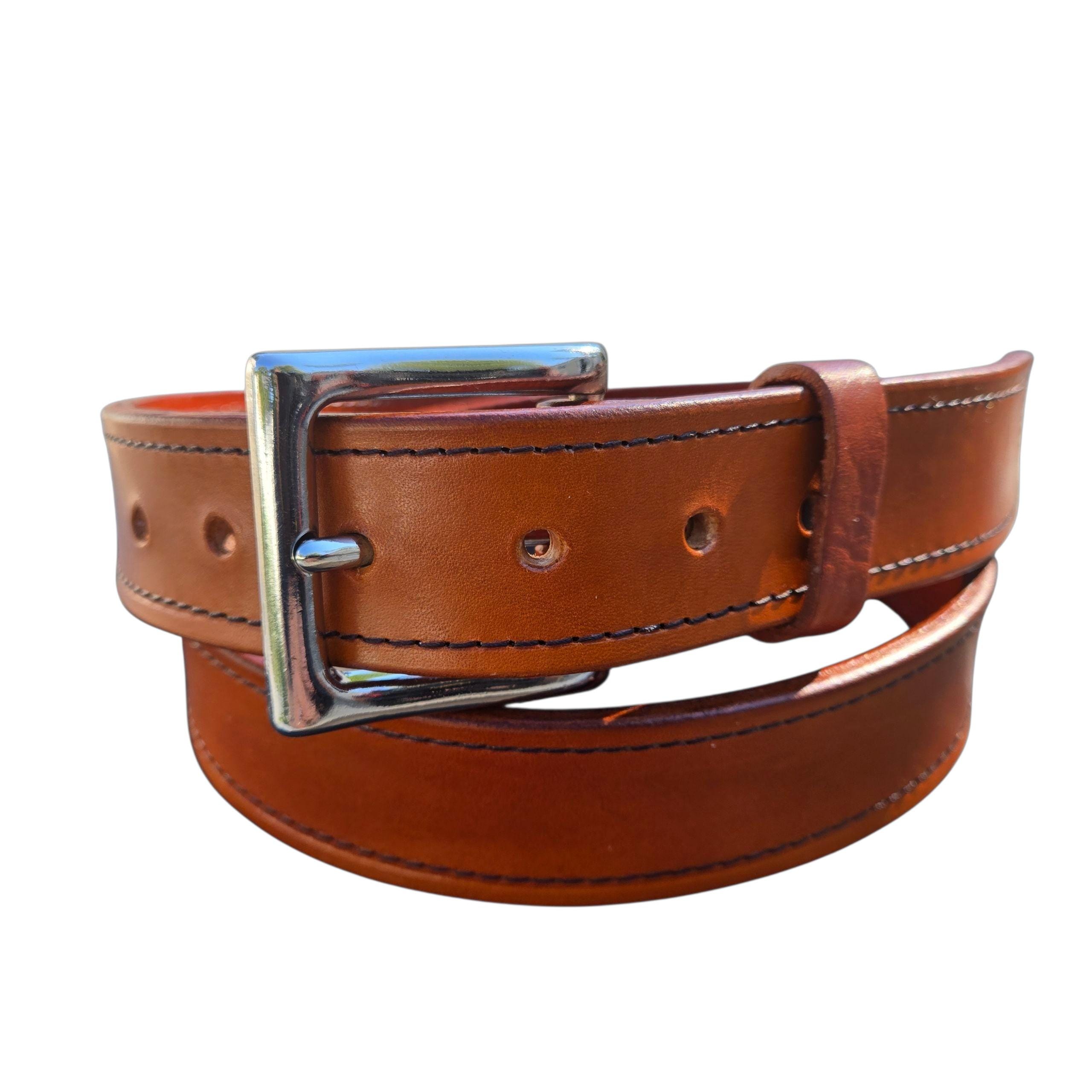 Vintage Enrico brown leather boho western saddle stitch filigree belt S Saddle Stitch Belt - Etsy UK main image 2