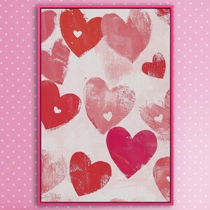 Romantic Heart Painting - Framed Canvas Print - Pink Heart Wall Art - Love and Girly Decor - Perfect for Living Room Art - Gift for Her