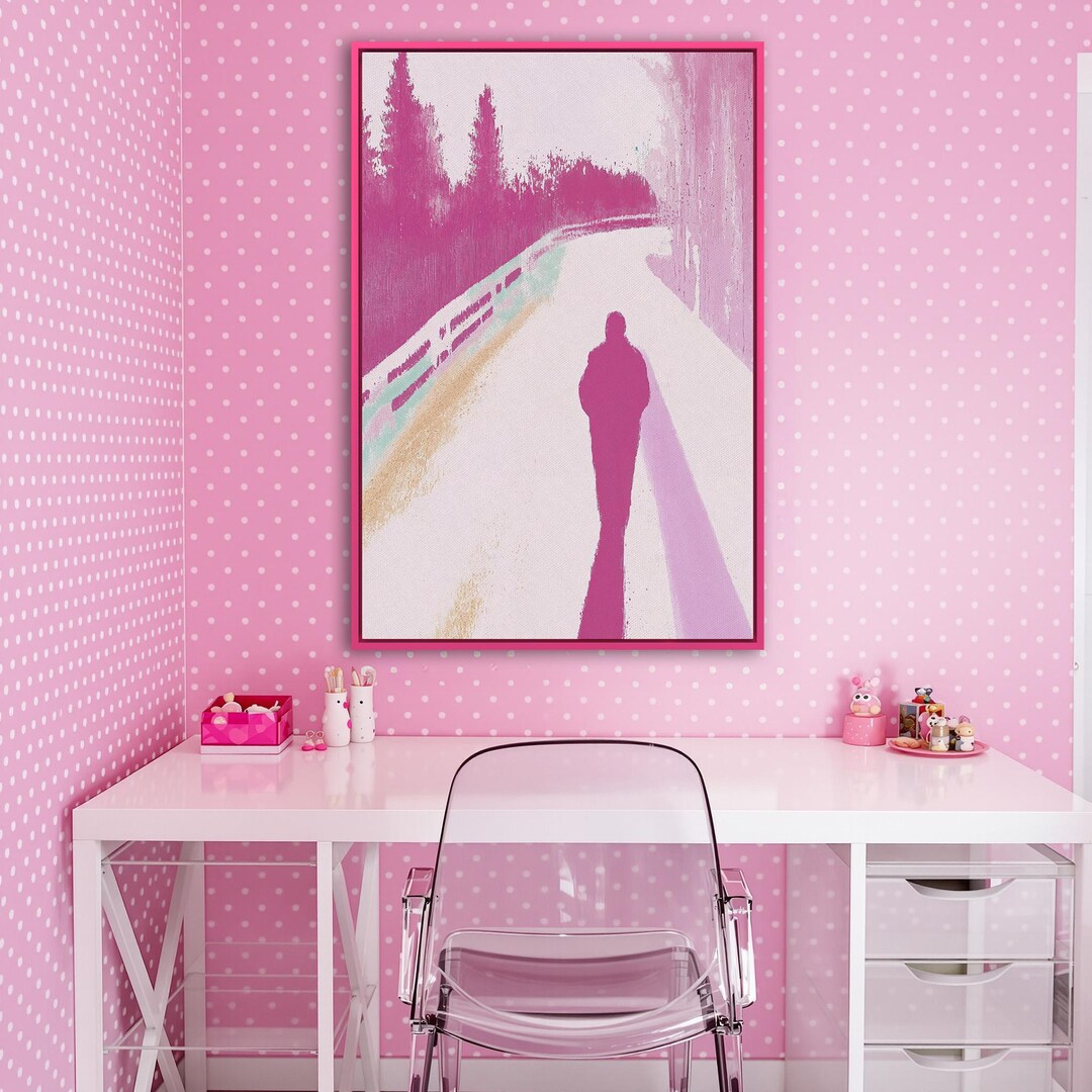 Abstract Pink Pathway Canvas Print: Modern Framed Wall Art - Etsy