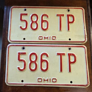 ohio license plate pair 1976 -1979