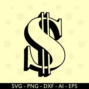 Dollar Sign Svg, Dollar Symbol Svg, Us Dollar Sign Png, Money Sign Svg, Dollar Silhouette, Dollar Currency Clipart, Vector Cut File Cricut