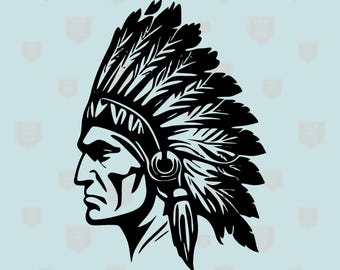 Indian Svg, indian chief svg, Indian Head svg, indian chief png, indian chief head svg, american indian svg, dxf png, indian warrior vector