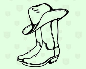 Cowboy Boots SVG, Cowboy Hat Svg Cowgirl Boots Svg Western Boots Svg, Rodeo Svg, Ranch Svg, cowgirl hat dxf Cowboy boots cricut laser cut
