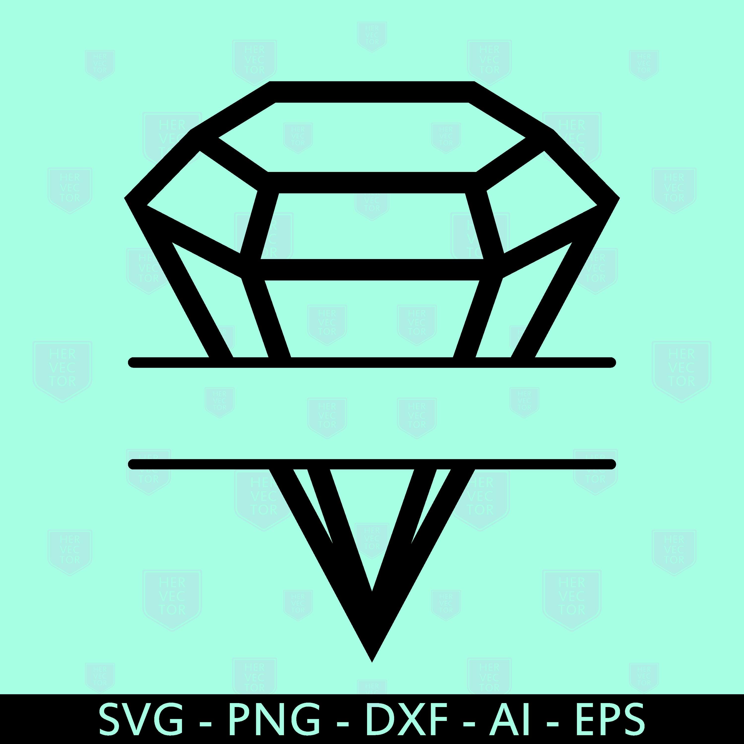 Diamond Svg, Diamond Split Monogram Svg, Brilliant Svg, Frame Diamond ...