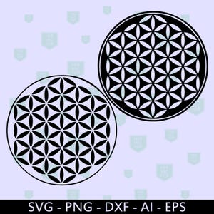 Livets blomma svg Helig geometri Mandala svg Skapelsens cykel dxf png eps Glowforge print clipart vektor laserskurna gravyr filer