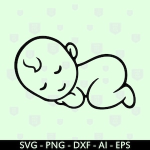 Bebê dormindo Svg bebê clipart menina bebê menino criança recém-nascido fofo bebê família bebês vida de mãe arquivos svg dxf eps png cricut silhueta arquivos de corte
