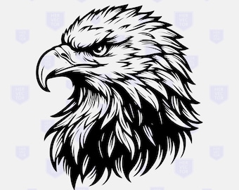 Eagle Svg, Eagle Png, Eagle Silhouette, Eagle Head Vector Image, Eagle Clipart, American Flag Eagle Svg, Sublimation Design, Bird Cut File