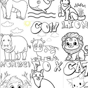 Drawing Animals Pages for Kids - Fun and Creative Art Activities - Perfect for Learning and Family Bonding - Great Gift for Young Artists!