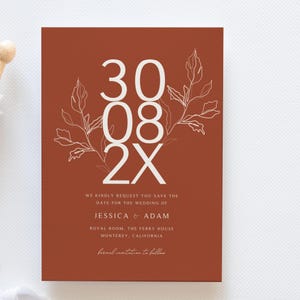 Desert Save the Date Invitation Rust Wedding Template Invite Boho Rustic Terracotta Wedding Stationery Wedding Announcement Customised
