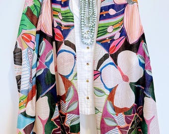 Light Floral Scarf for Outfit Enhancements - Memory-Inspired