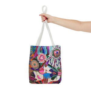 Bolsa de mano artística inspirada en las telas de la abuela - Bolsa de lona colorida imagen 10