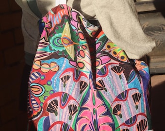Bolso artístico hecho a mano que refleja el estilo de la abuela