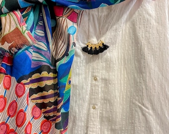 Luxurious Floral Scarf for Spring & Summer Outdoor Events | Elegant Fashion Statement