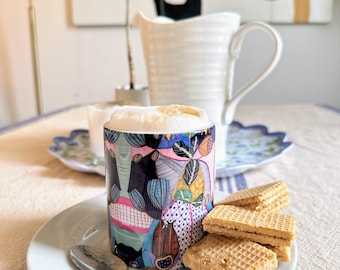 Floral Ceramic Mug: Colorful Abstract Art Tea Cup