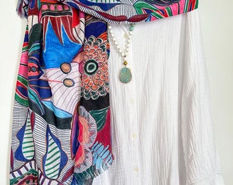 Colorful Memory-Themed Scarf - Stylish Accessory for Every Outfit