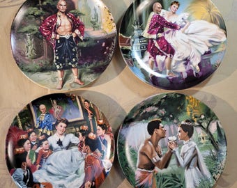 Vintage Knowles "The King and I" Porcelain Plates, Set of 4, Signed Limited Edition