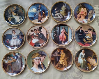 Full Set of 12 Norman Rockwell's "Rediscovered Women" Knowles Plates
