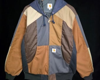 Chaqueta con capucha multicolor vintage Carhartt unisex, tallas S, M, L y XL