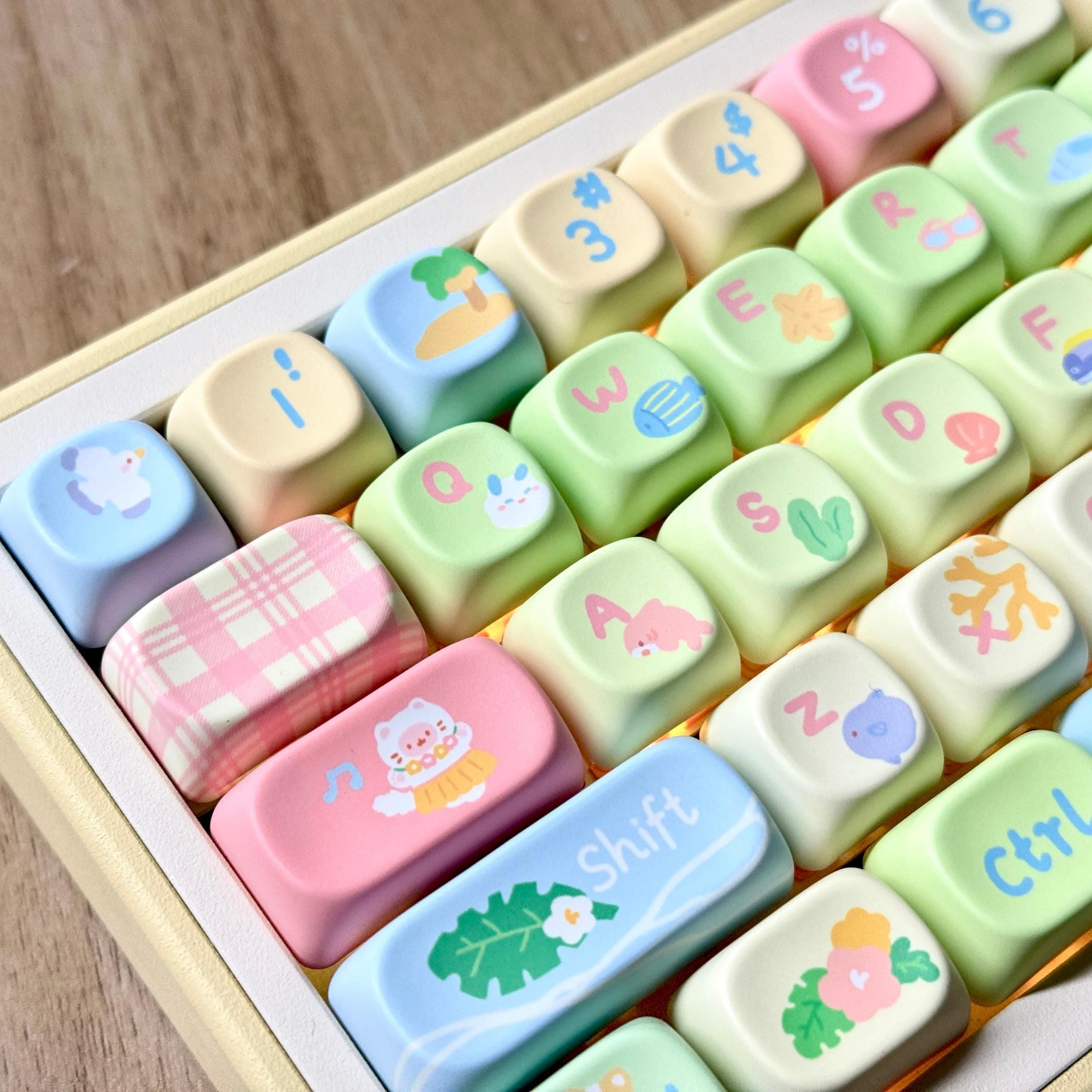 Clavier Mécanique Personnalisé Matrix Navi70 - Couleur Rose Pastel/bleu - Boîtier Aluminium - Anglais QWERTY - Assemblé