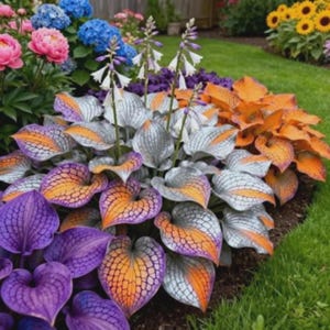 Purple Silver Hosta Samen 200+ - Seltene mehrjährige Schattengartenpflanze