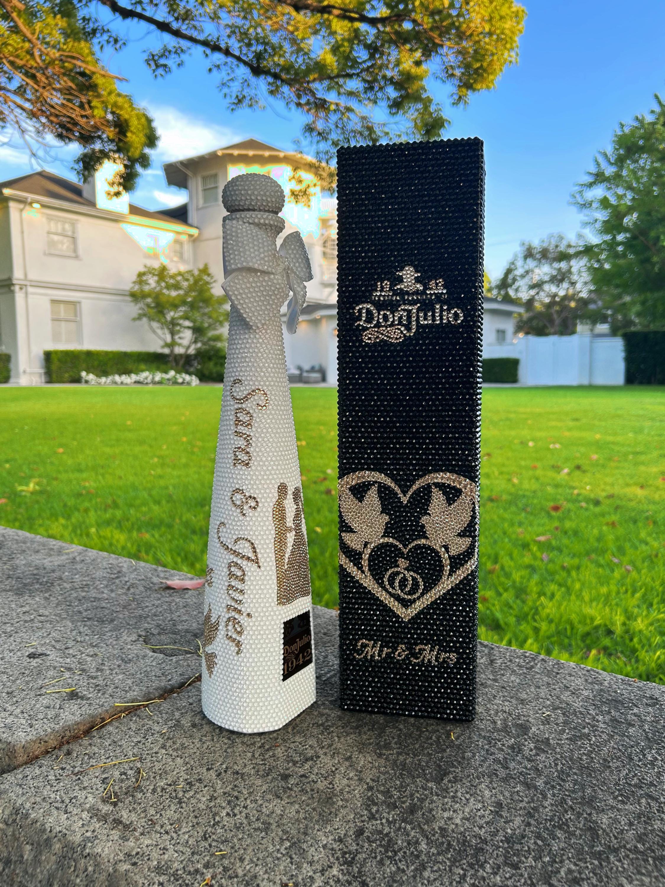 Wedding Tequila Bottle- Rhinestone Box INCLUDED Don Julio 1942