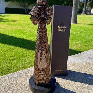 Personalized Rhinestone Tequila Bottle with Don Julio 1942 Box