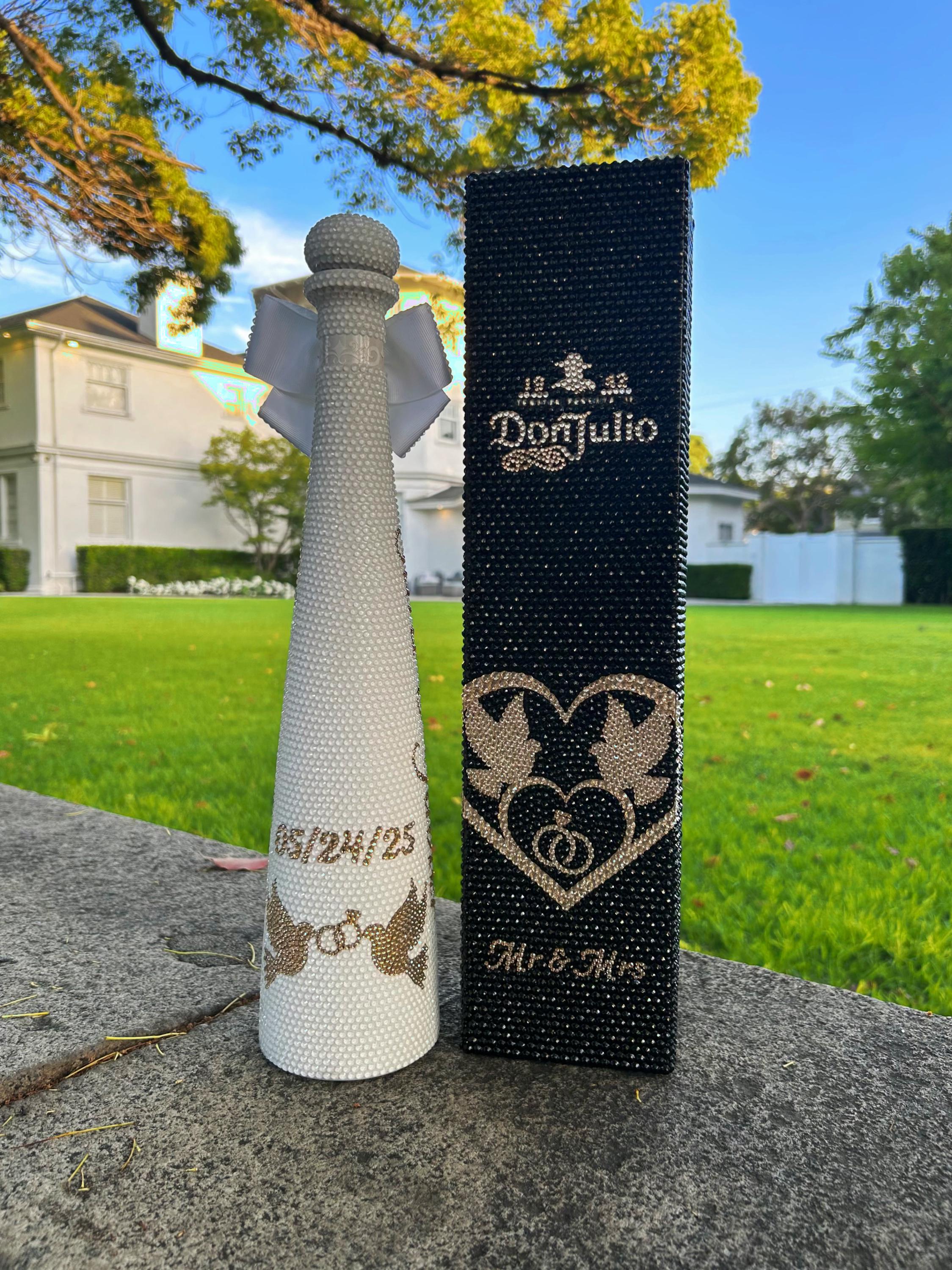 Wedding Tequila Bottle- Rhinestone Box INCLUDED Don Julio 1942 (750ml