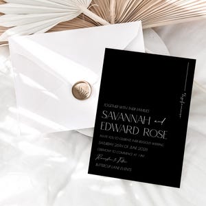 Minimalist Wedding Invitation Template Set, Wedding Invitation Template Download, Editable Modern Wedding Invite, Instant Download