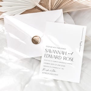 Minimalist Wedding Invitation Template Set, Wedding Invitation Template Download, Editable Modern Wedding Invite, Instant Download
