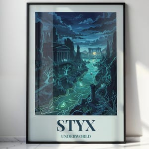 Styx Underworld Poster: Greek Mythology Art Print, Hades Decor