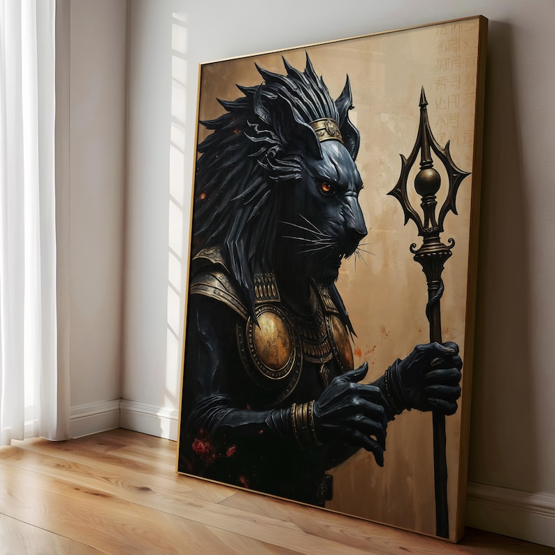 Dark Sekhmet Art Print: Gothic Egyptian Lion Goddess Wall Decor - Etsy