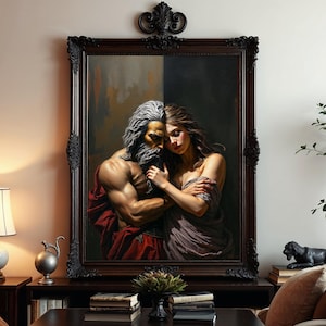 Hades and Persephone Art Print: Dark Romantic Gothic Mythology Poster
