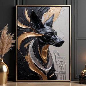 Anubis Matte Poster: Egyptian God Art, Opulent Mythology Wall Decor