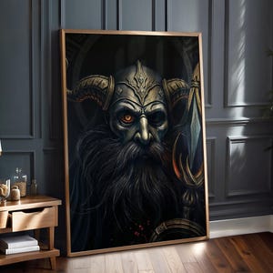 Odin Dark Art Print: Gothic Norse Mythology Poster