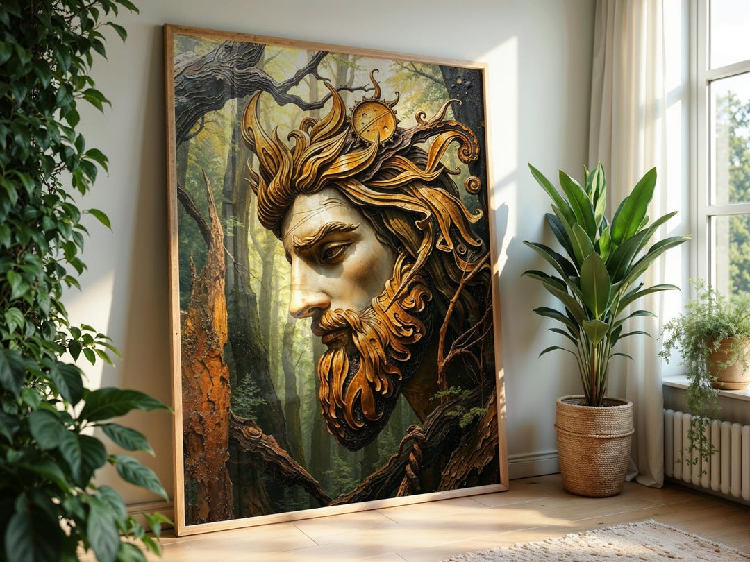 Surreal Apollo Art Print: Rustic Greek Mythology Decor - Etsy