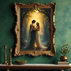 Orpheus and Eurydice Poster: Greek Mythology Art Nouveau Decor