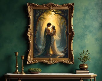 Póster de Orfeo y Eurídice: Decoración Art Nouveau de la mitología griega