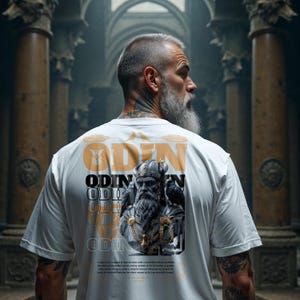 Viking Apparel: Odin T-Shirt for Men, Norse Mythology Gift, Unique Present For Viking Grandpa, Norse Art Tee